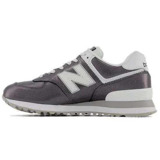 New Balance 574v2 Black Metallic White Women's