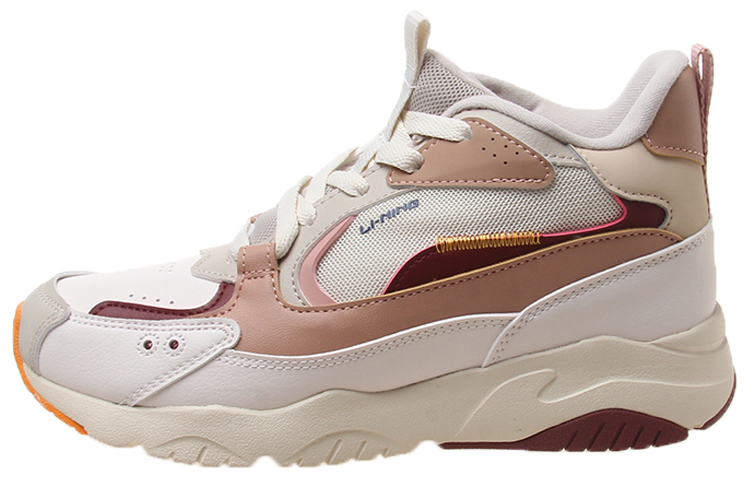 Li Ning Comfortable Cushioning Mid top Running Shoes Women’s Umber Gray Red