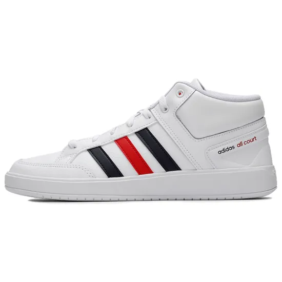 Adidas Cloudfoam All Court Skateboarding Shoes Men Mid-top White/Black/Red