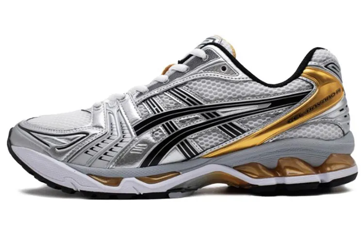 ASICS Gel Kayano 14 Low top Casual Running Shoes Unisex Gold Silver Black