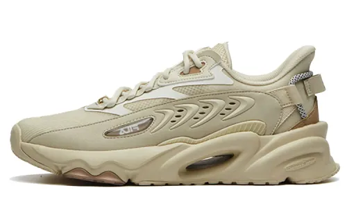 FILA Fila Heritage-FHT soft and comfortable fabric synthetic leather TPU shock absorption non-slip wear-resistant breathable and lightweight low-top casual running shoes men's light brown