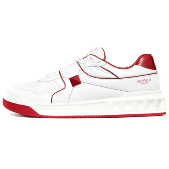 Valentino One Stud Low 'White Red'