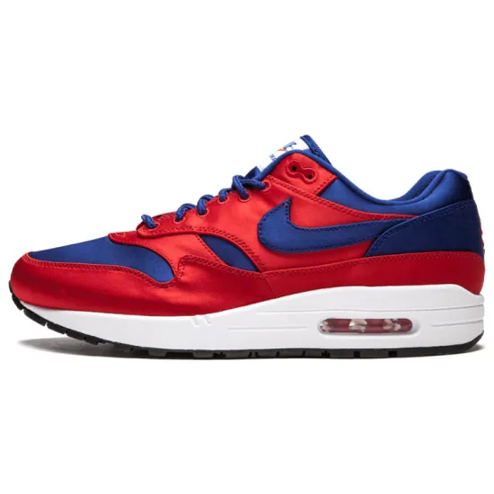 Nike Air Max 1 Satin University Red Deep Royal Blue