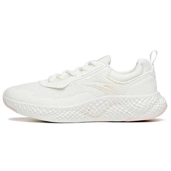 ANTA Running Collection Running Shoes Women's Low-Top Ivory White/Light Purple Grey/Baby Pink