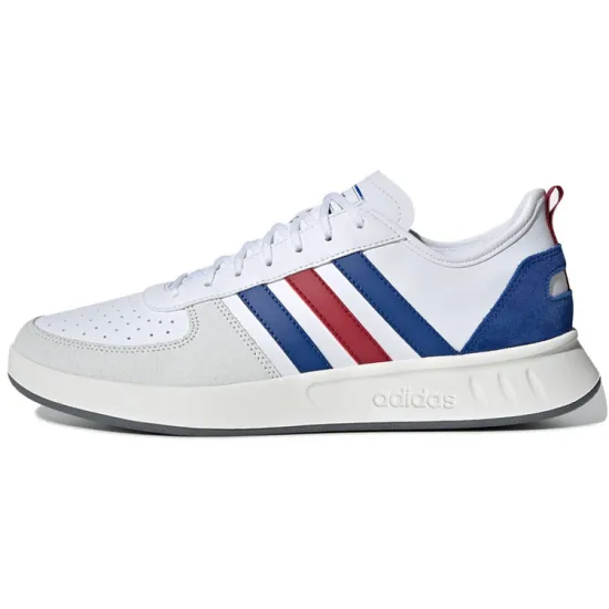 Adidas Court80s Cushioning Slip Resistant Low Top Tennis Shoes Men's White Blue Red