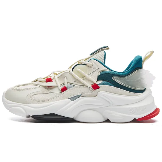 Erke Casual Shoes Men Low-Top Ivory/Numbers Qing/University Red
