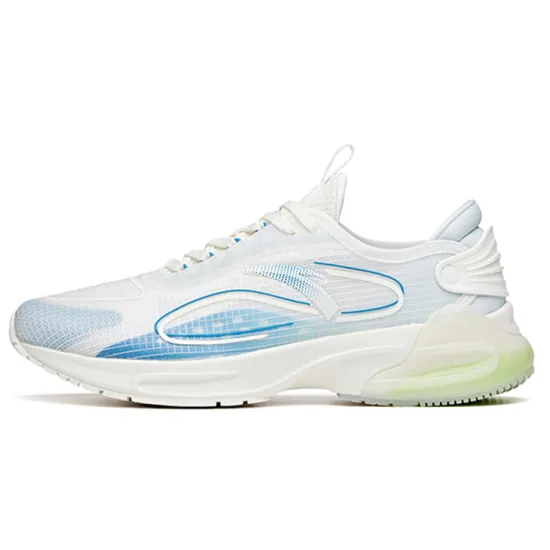 ANTA Running Shoes Men Low-Top Ivory White/Medium Blue/Light Mist Gray