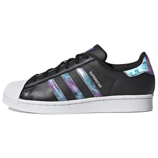 Adidas Originals Superstar Series Skateboard Shoes Women's Low-top Black/White/Purple