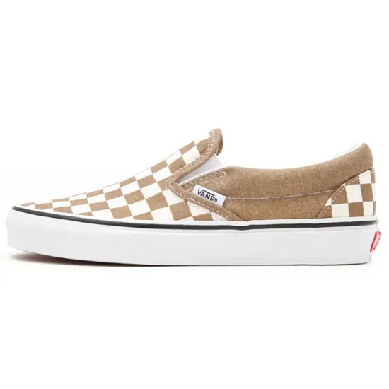 Vans Slip-on Skateboarding Shoes Unisex Low-top Brown/white