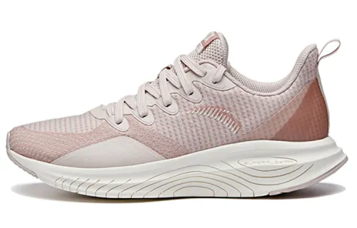 Anta Cushioning Slip Resistant Abrasion Resistant Breathable Low top Running Shoes Women's Grain Pink White