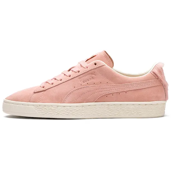 PUMA Suede Skateboarding Shoes Women's Low-top Pink/Yellow
