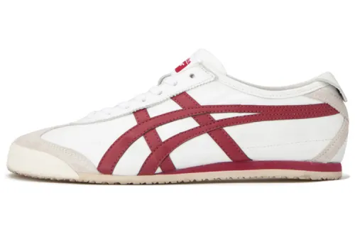 Onitsuka Tiger MEXICO 66 Comfortable Slip Resistant Low top Casual Shoes Unisex White Red