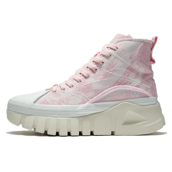 LiNing Wave Casual Shoes Women's High Top Coral Pink/Mist White