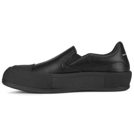 Alexander McQueen Deck Skate Plimsoll Slip-On Triple Black