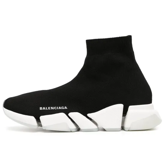 Balenciaga Speed 2.0 Black White Tansparent Sole