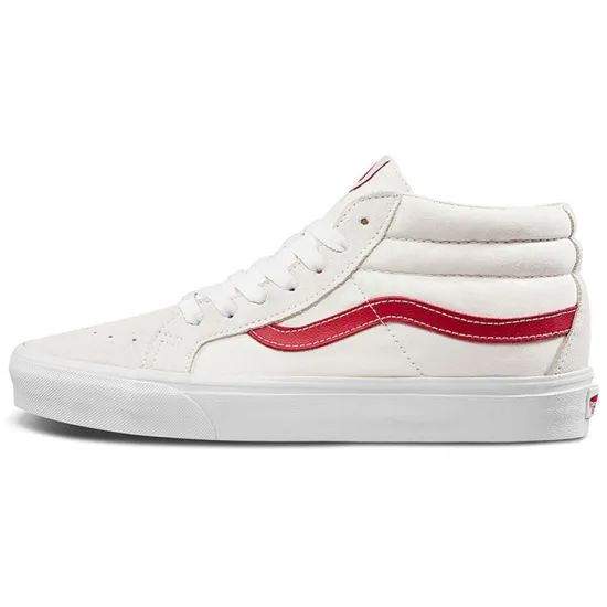 Vans SK8 Mid Stylish Lightweight Mid Top Casual Skate Shoes Unisex White Red