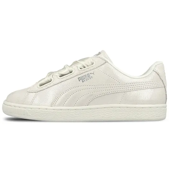 PUMA Basket Series Skateboarding Shoes Women's Low-top Pearl White