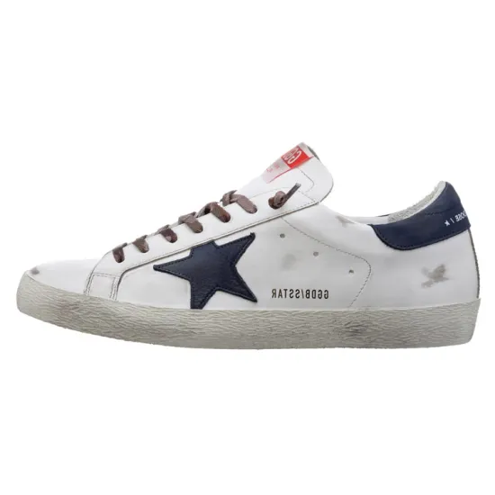 Golden Goose Super-Star Skateboard Shoes Men Low-top White/Royal Blue