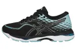 Asics Gel Cumulus 19 Fabric Comfortable Abrasion Resistant Breathable Low top Running Shoes Women's Black Blue