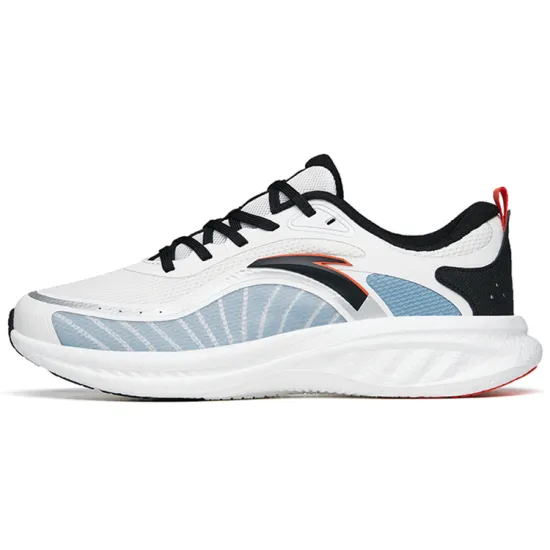 ANTA Martian Foam Running Shoes Men Low-Top Ivory White/Gray Blue/Black