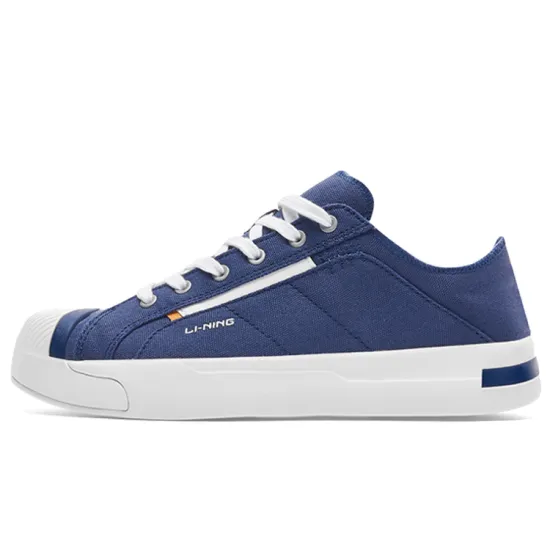 LINING Canvas Shoes Men Low-Top Dark Purple Blue Snow White