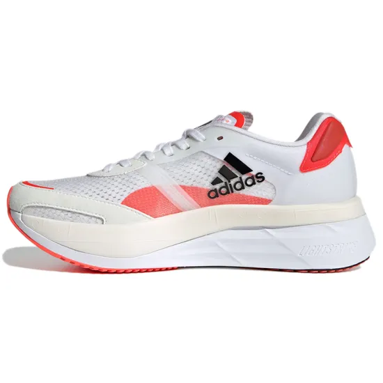 Adidas Adizero Boston 10 White Black Solar Red Women's