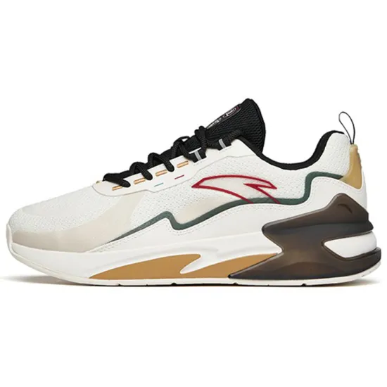 ANTA Casual Shoes Men Low-Top Ivory White Black/Muddy Sand Gray