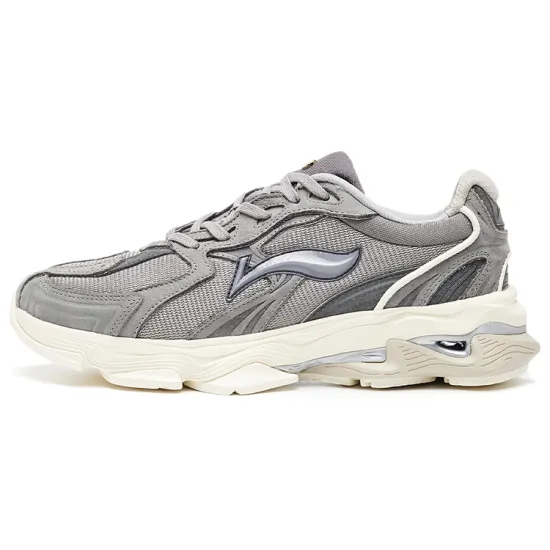 LI NING 1990 Cushioning Anti Slip And Wear Resistant Low Top Running Shoes Men's Haze Gray