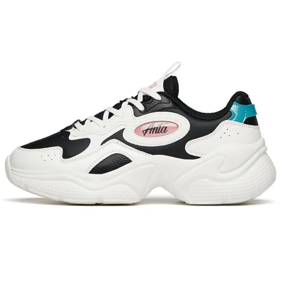 Anta Life Collection Wear-Resistant Slip-Resistant Low-Top Casual Shoes Women's White Black