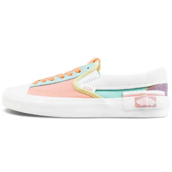 Vans Slip-on Skateboarding Shoes Women's Low-top White/Blue/Pink