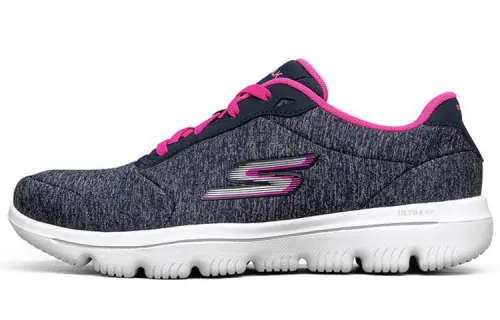 Skechers Go Walk Evolution Ultra Fabric Trendy Low top Casual Shoes Women's Blue Pink