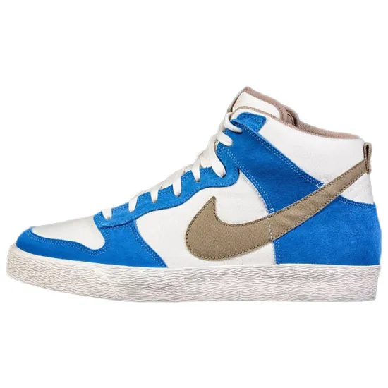 Nike Dunk Skateboarding Shoes Men High-top Beige/blue/khaki