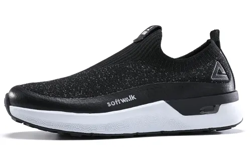 PEAK Walking Shoes Men's Low Top Black/Light Gray