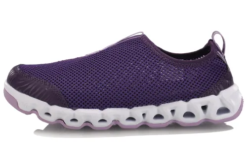Li Ning Comfortable Cushioning Slip Resistant Abrasion Resistant Low top Running Shoes Women's Dark Purple