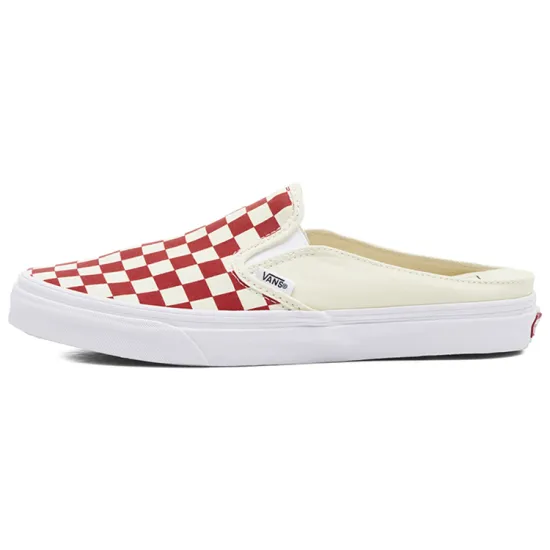 Vans Slip on Low Top Skateboard Shoes Unisex Red And White Plaid