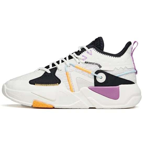 ANTA Life Collection Skateboard Shoes Women's Low-Top Black White