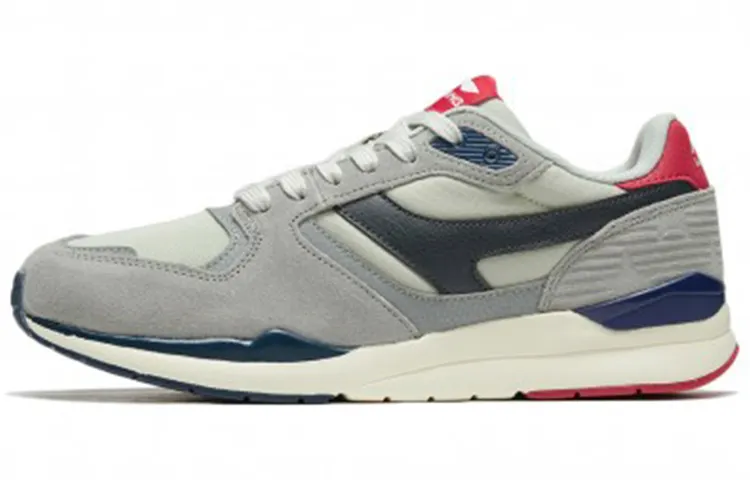 Li Ning Slip Resistant Cushioning Abrasion Resistant Low top Chunky Sneakers Gray Blue Red