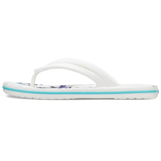 Crocs Crocband Flowers Flip Flops White Women's
