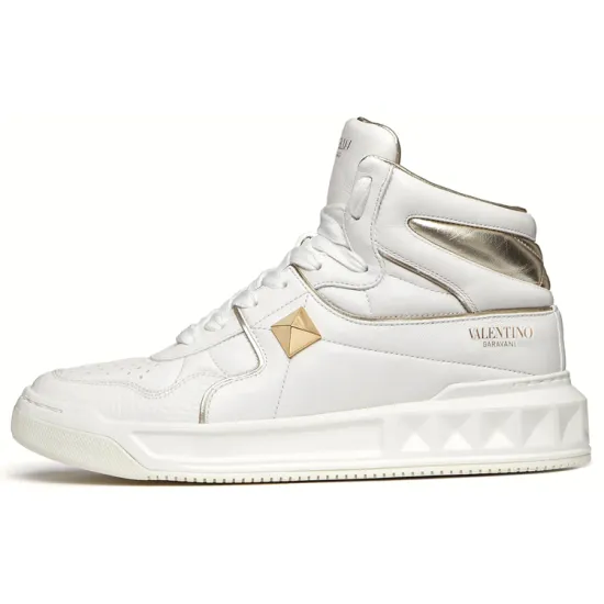 Valentino One Stud High-Top White Platinum Women's