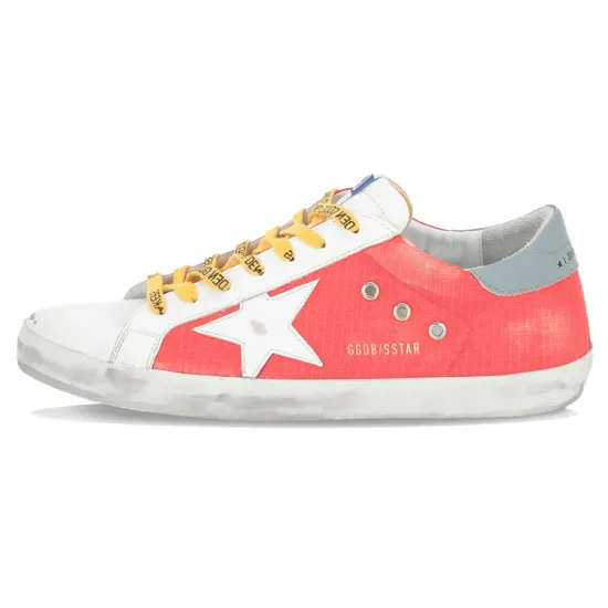 Golden Goose Super-Star Low-Top Sports Skateboard Shoes Men's White Red