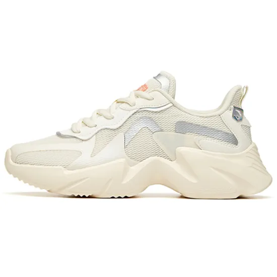 ANTA Running Shoes Women's Low-Top Light Beige White