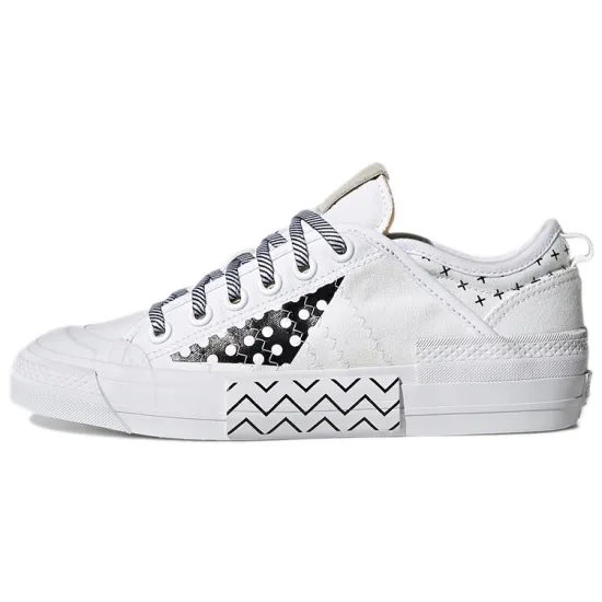 Adidas Originals NIZZA Series Skateboard Shoes Women's Low-top White/Black