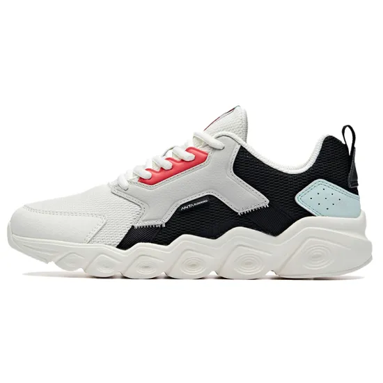 ANTA Running Shoes Women's Low-Top Ivory White Black/One Degree Grey