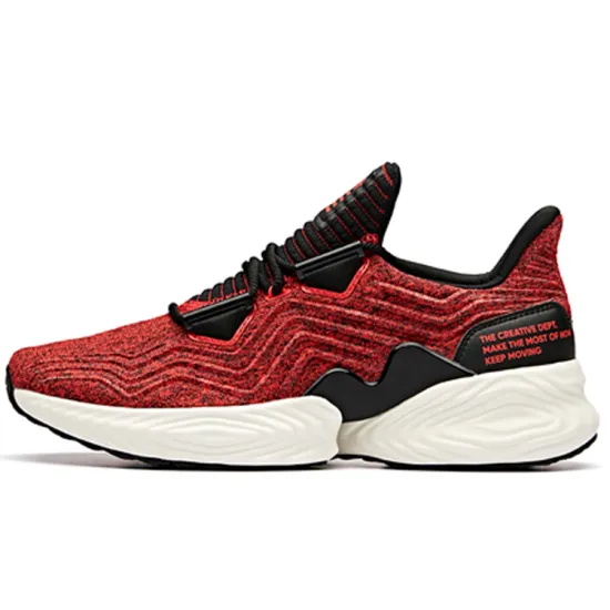 ANTA Running Shoes Men Low Top Fluorescent Laser Red/Black/ANTA White