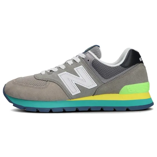 New Balance 574 Rugged Grey Yellow Emerald