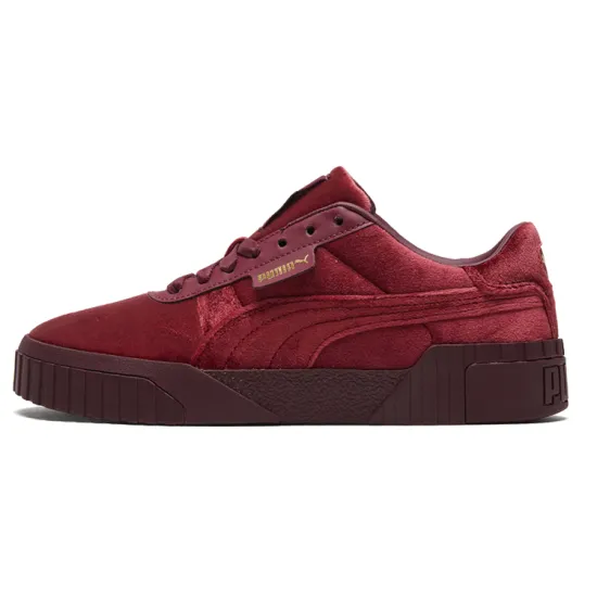 PUMA Cali Series Skateboarding Shoes Women's Low-top Burgundy/gold