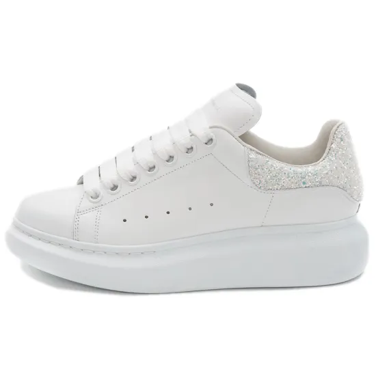 Alexander McQueen Oversized Sneaker 'White Silver Glitter' Women's