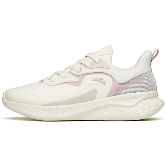 ANTA Running Collection Running Shoes Women's Low-Top Light Beige White/Gray Purple