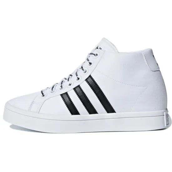 Adidas Originals CourtVantage Heel Skateboard Shoes Women's Mid-top White/Black