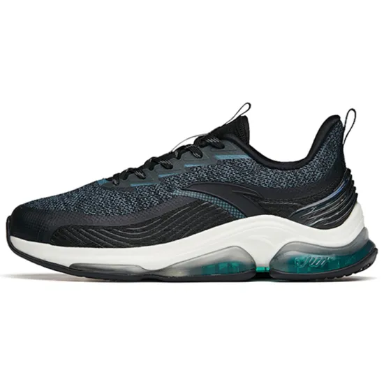ANTA Running Shoes Men Low-Top Black Gray Shadow Green
